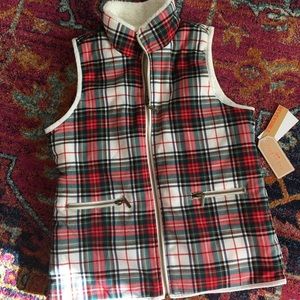 NWT CopperKey Plaid Sherpa Reversible Vest